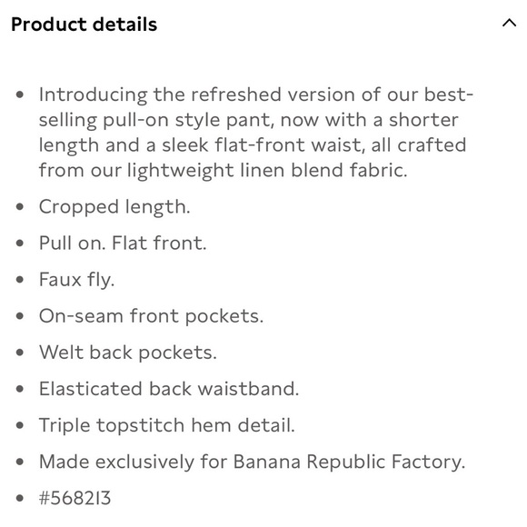 NWT Banana Republic Wide Leg Linen Blend Crop Pull On Black Pant Sz L (#568213) - Picture 7 of 8